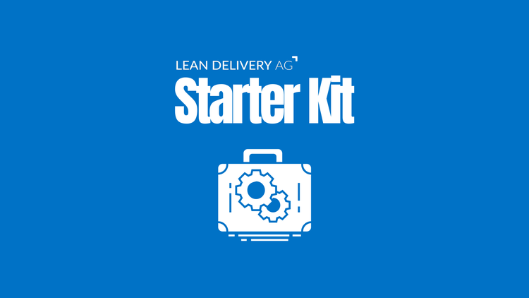 LEAN DELIVERY AG's Starter Kit with a briefcase and gear icon.